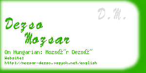 dezso mozsar business card